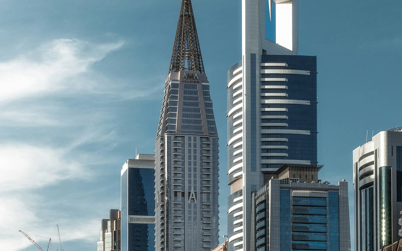 A bridge leading towards Dubai towers